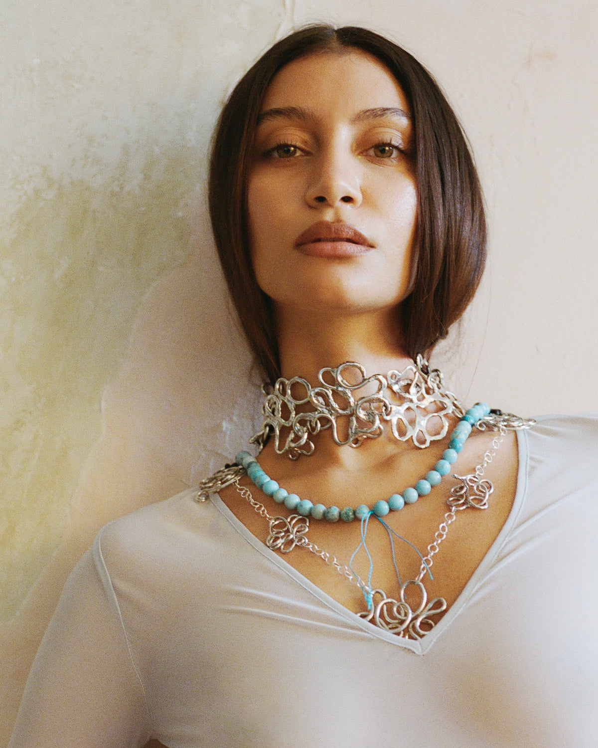 YNES linked necklace